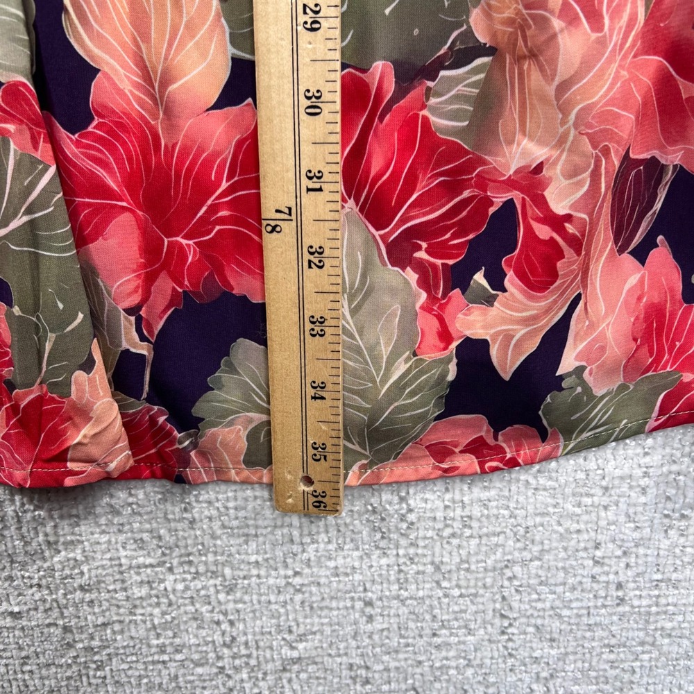 Floral Boho Midi Dress Empire Waist V-Neck 3/4 Sleeve Romantic Cottagecore M - Picture 8 of 10